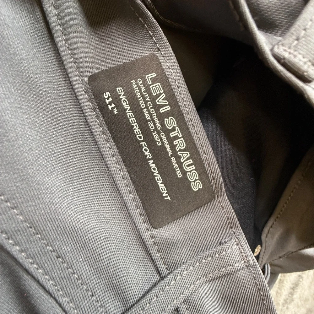 Levi's Mens 511 Commuter Pants Utility Gray 29x30 Stretch Fabric Slim Fit